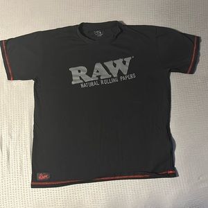 Raw natural rolling paper graphic tee with zipper pocket